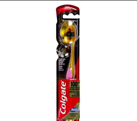 CEPILLO DENTAL 360° CHARCOAL GOLD SUAVE COLGATE