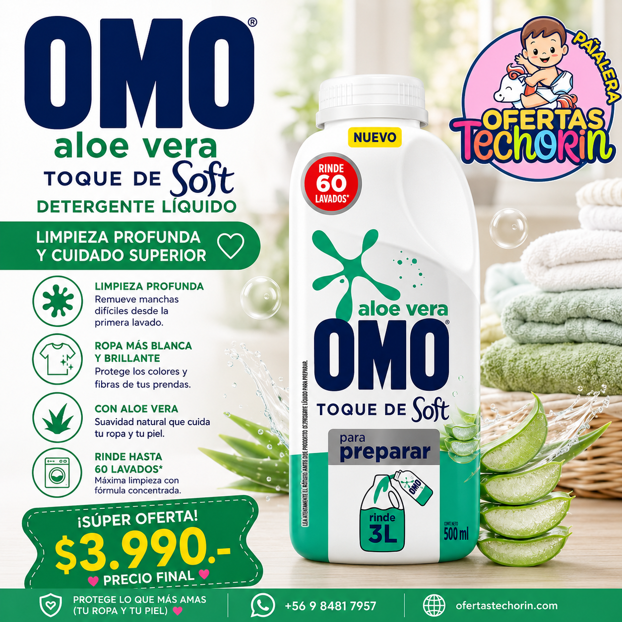 OMO ALOE PARA DILUIR RINDE 3 LITROS