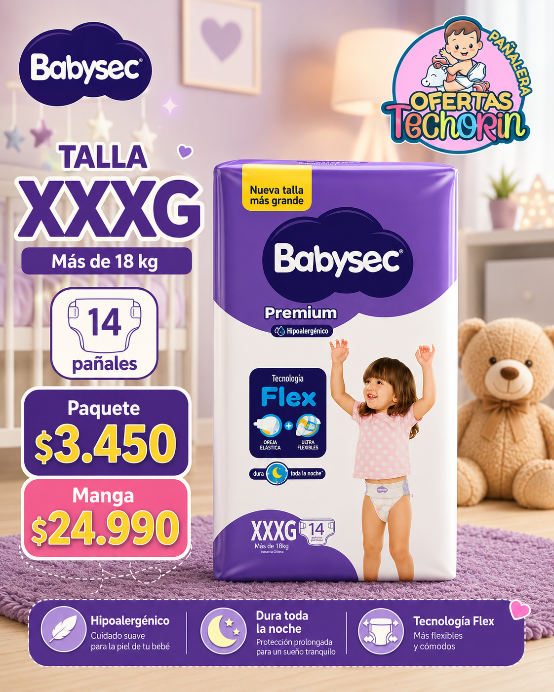 BABYSEC PREMIUM PAÑAL XXXG